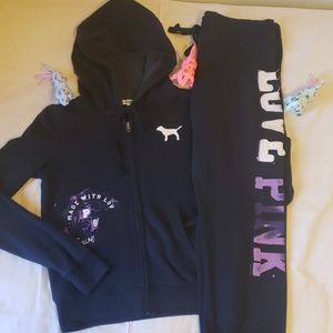 Vintage Pink Capri Jogger Set sz. L